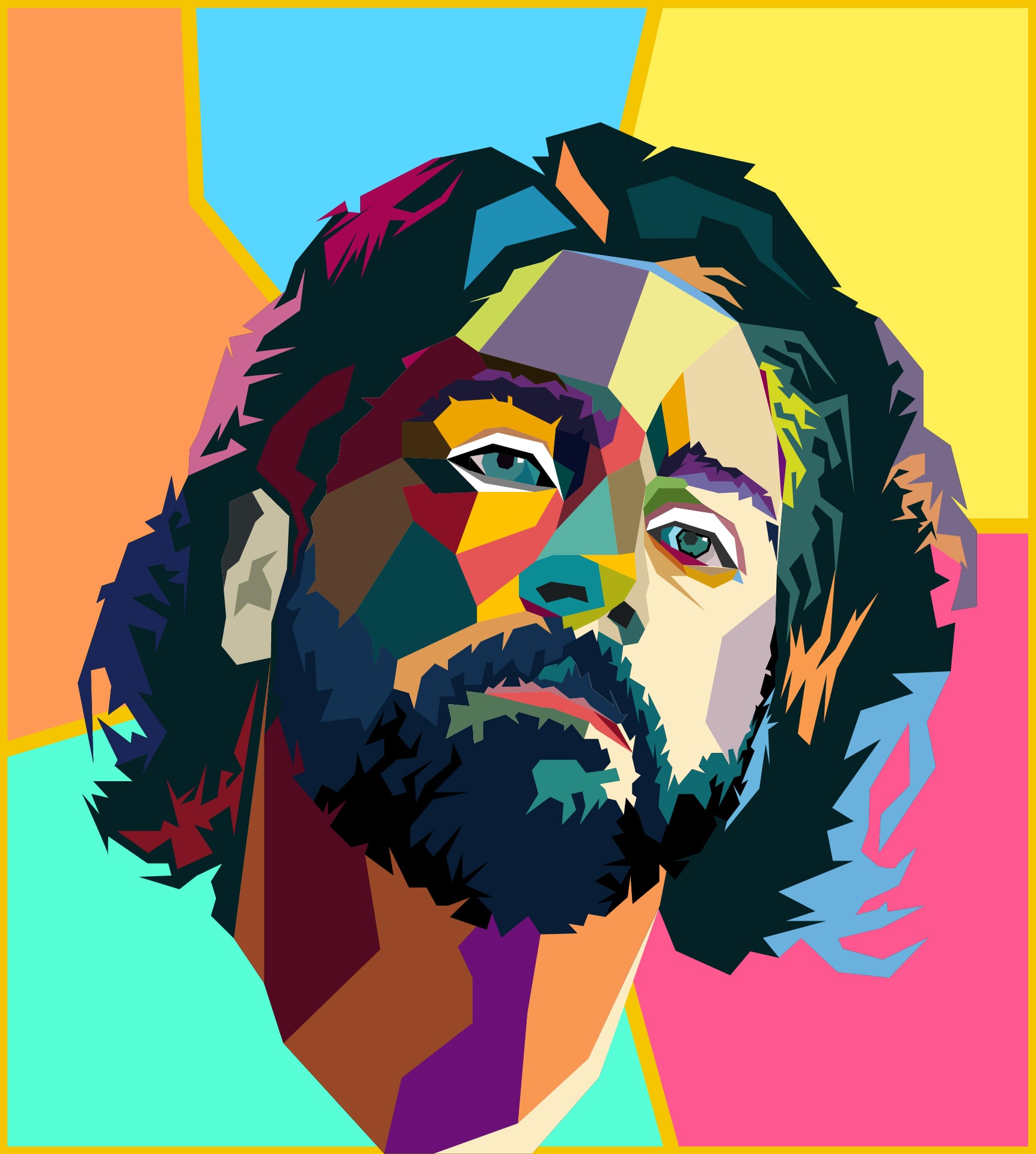 Pop art portrait, first cut