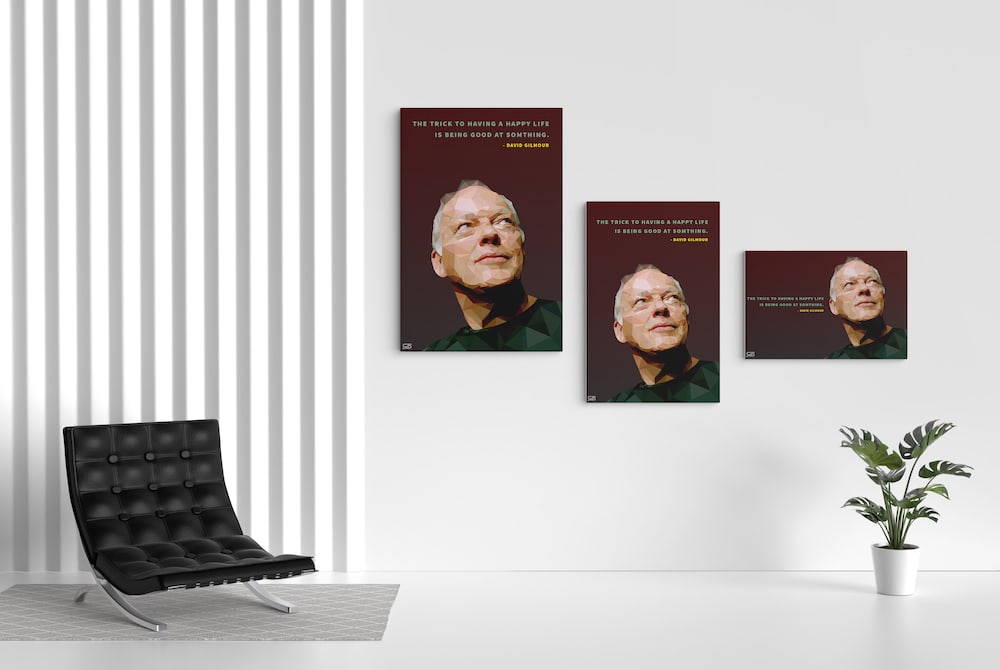 Gilmour triptych on the wall
