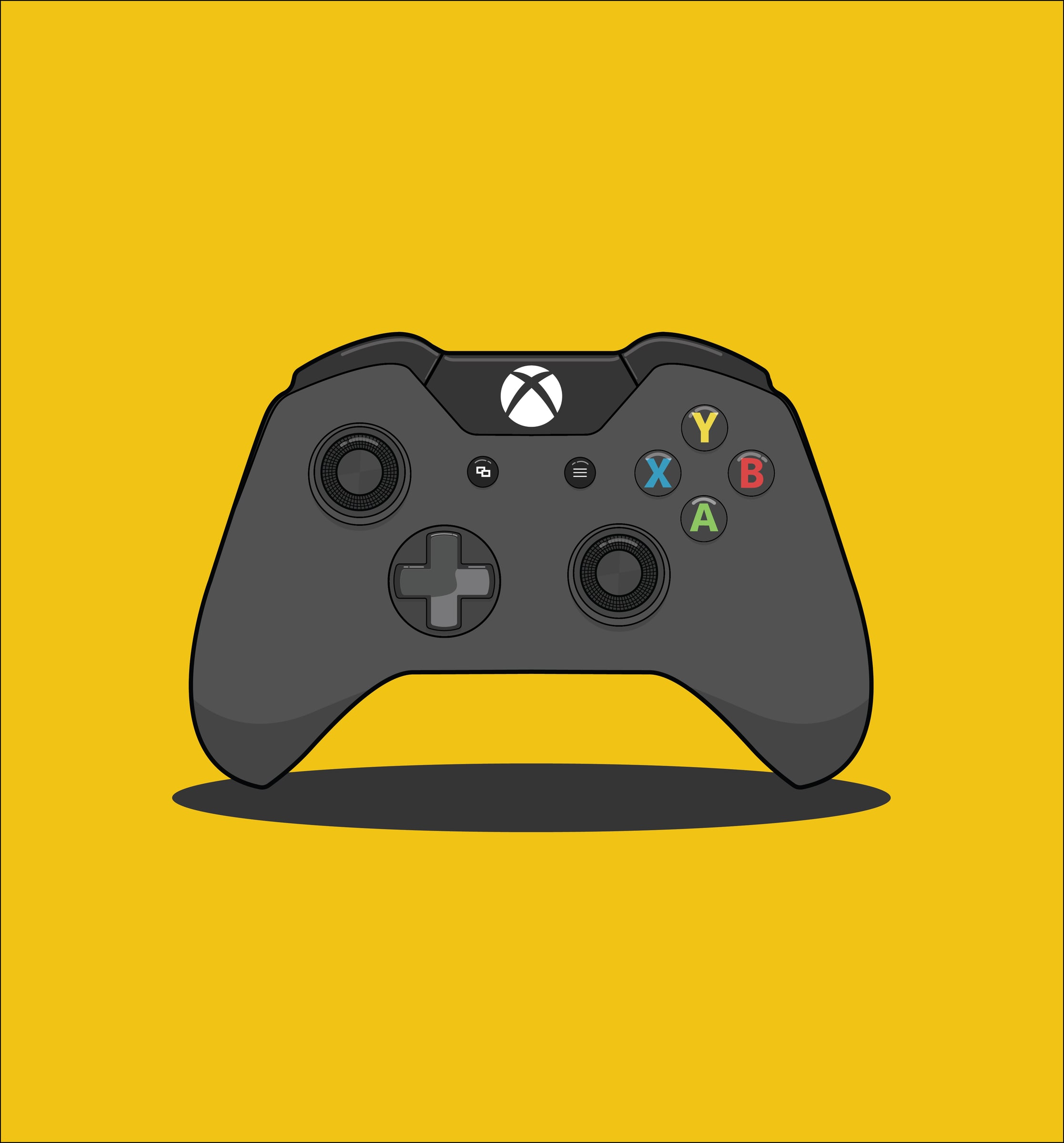 Xbox pad on yellow