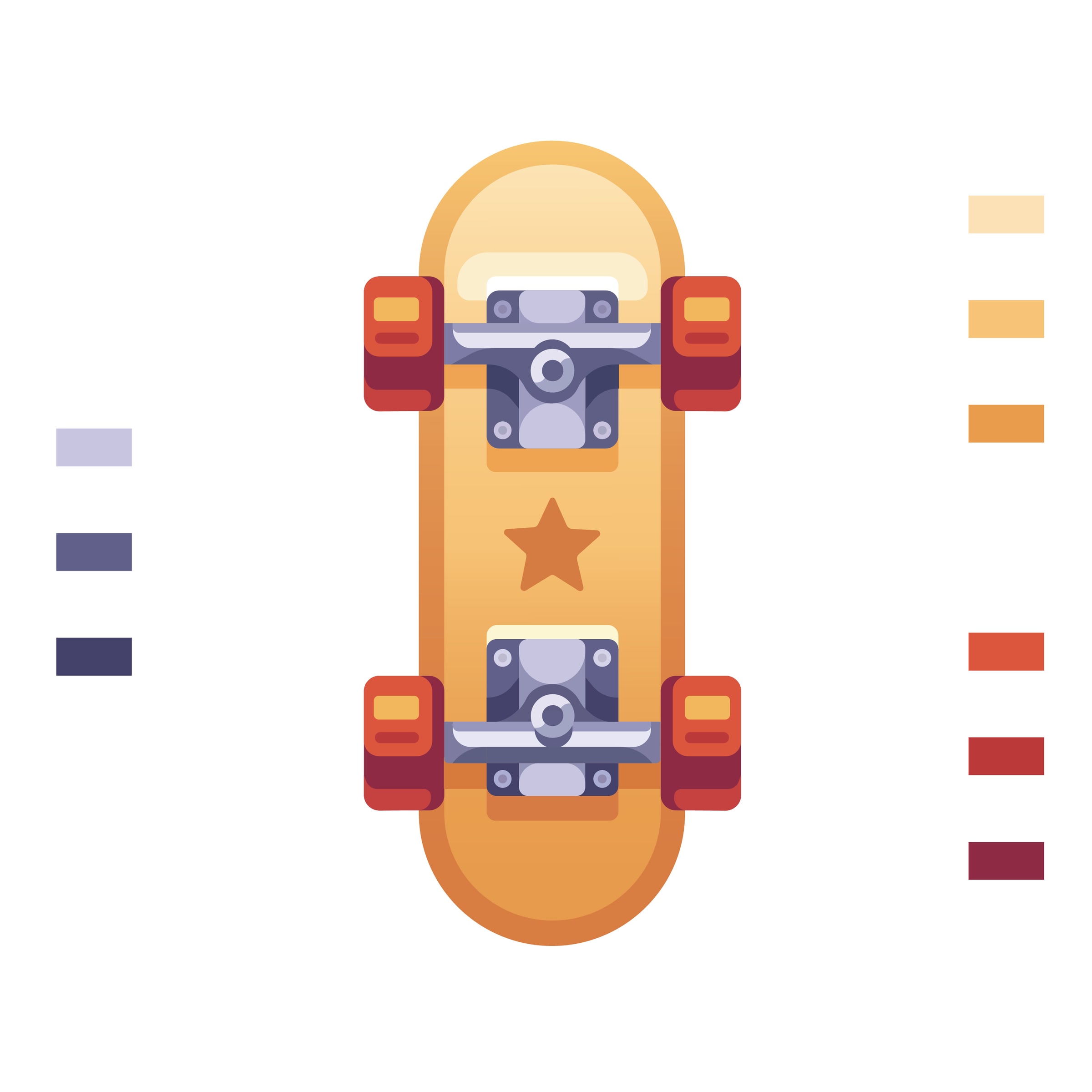 Skateboard, top view
