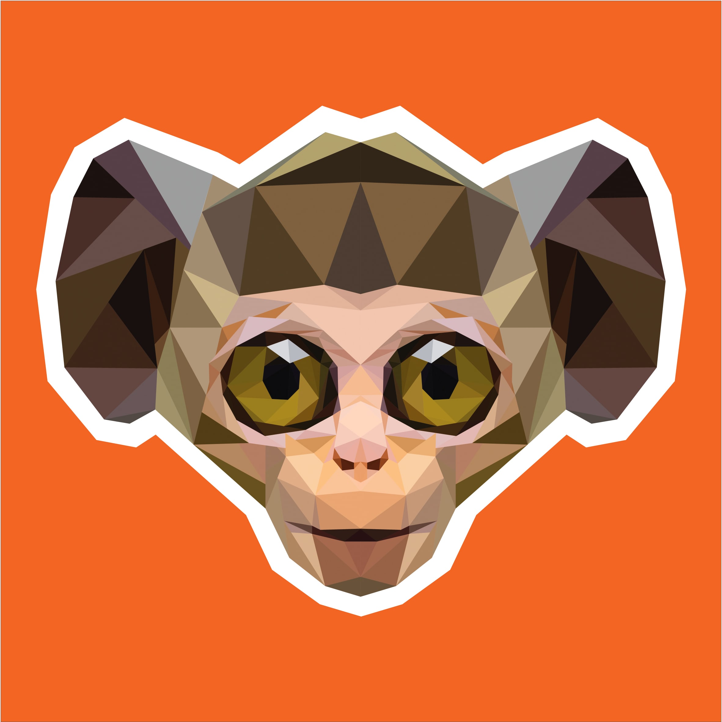 Low poly monkey